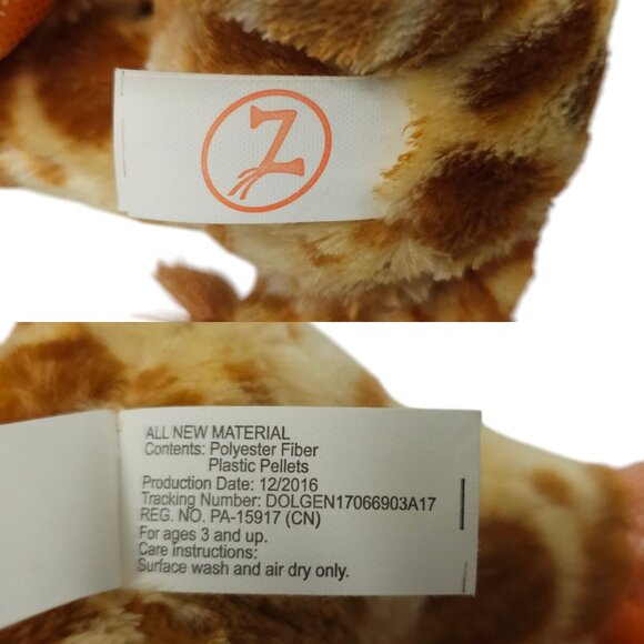 Winkeez Andrew Giraffe Stuffed Animal Toy 8" Plush Orange Sparkle Eyes NOS 2017 - Picture 12 of 14